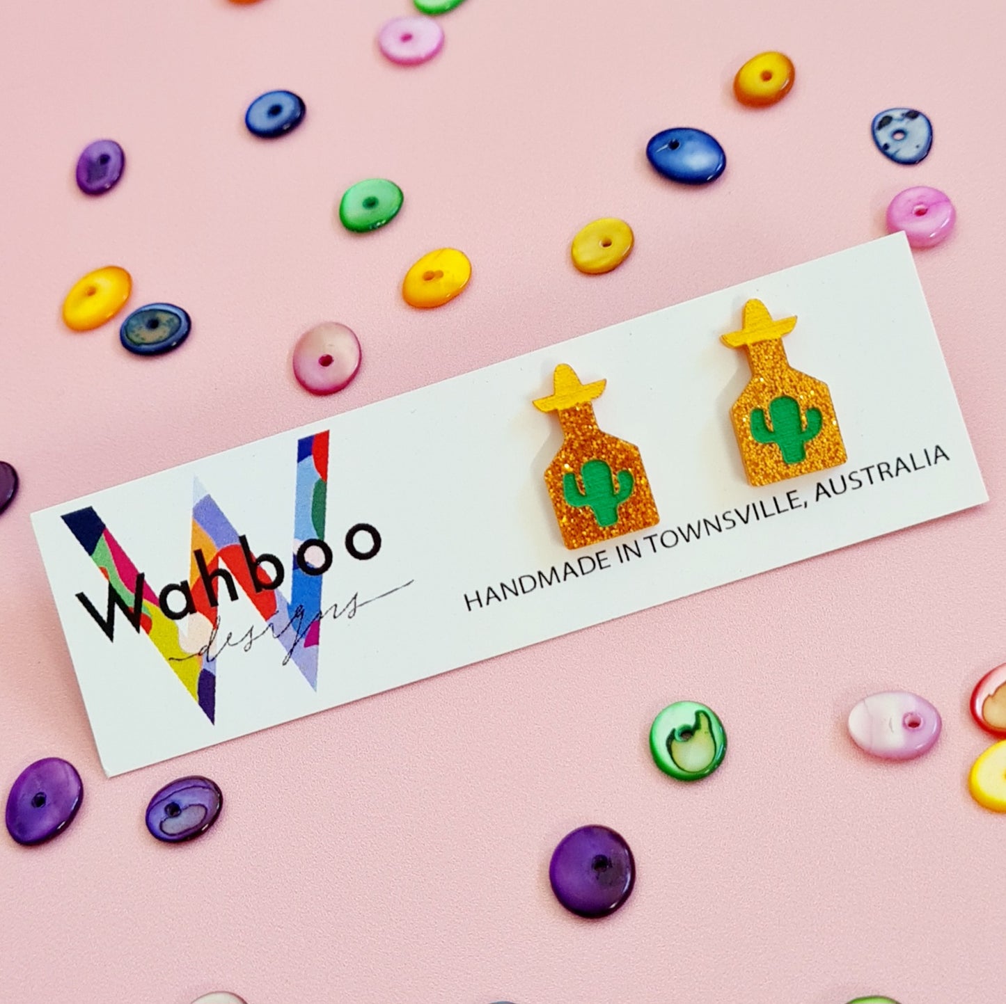 Tequila and Shot Glass Stud Earrings