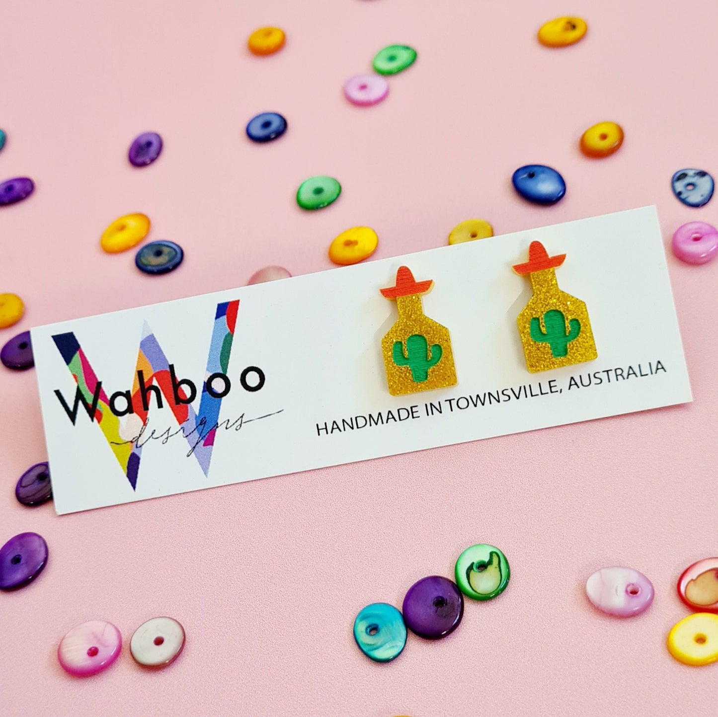 Tequila and Shot Glass Stud Earrings