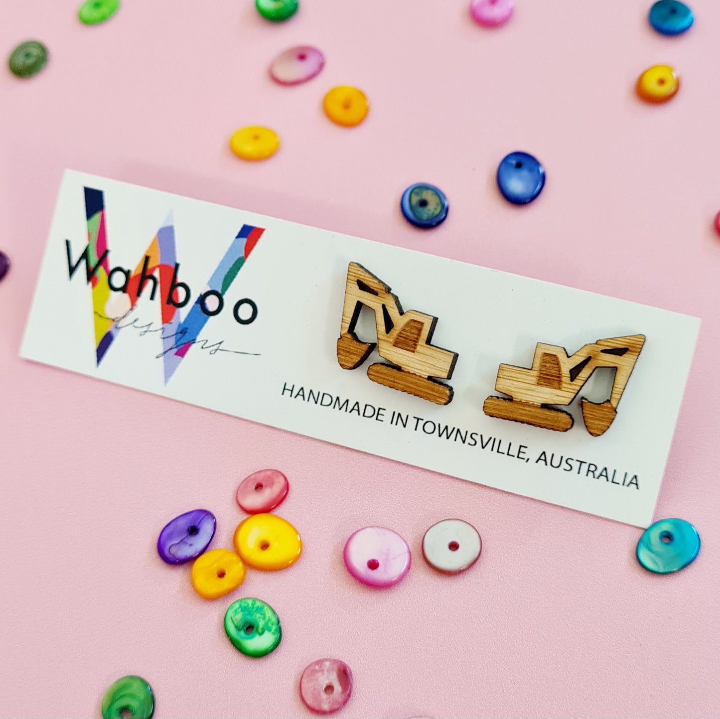 Excavator Digger Stud Earrings