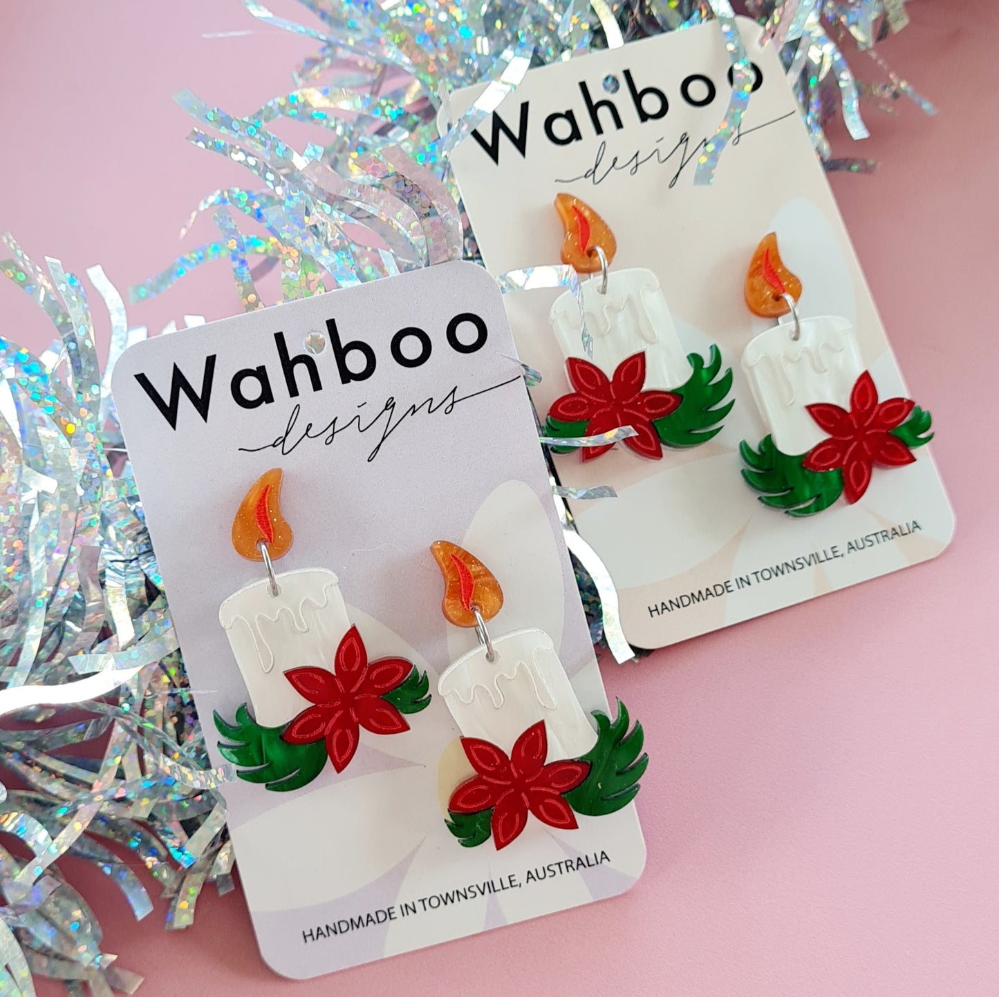 Christmas Candle Dangle Earrings