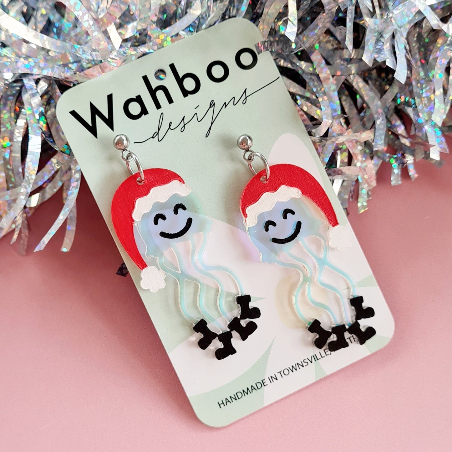 Christmas Jellyfish Dangle Earrings