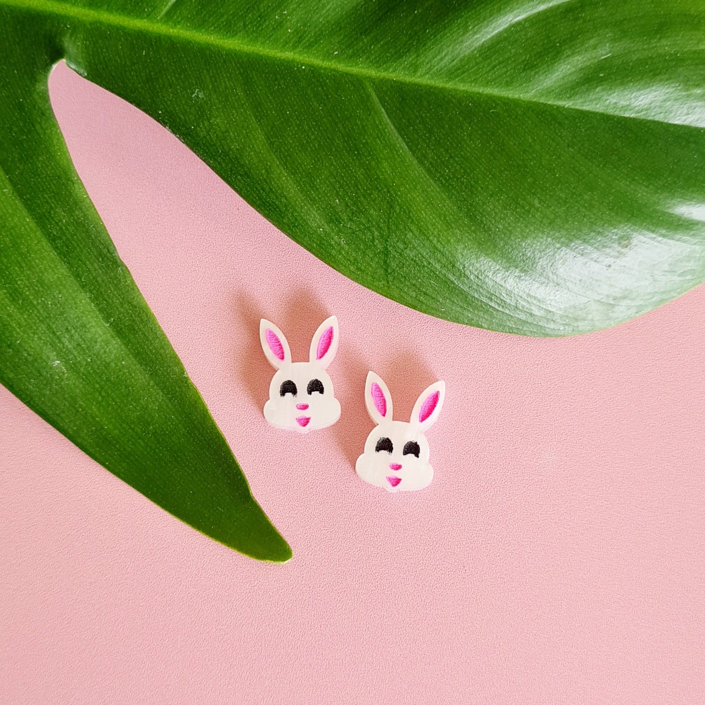 Easter Bunny Face Stud Earrings