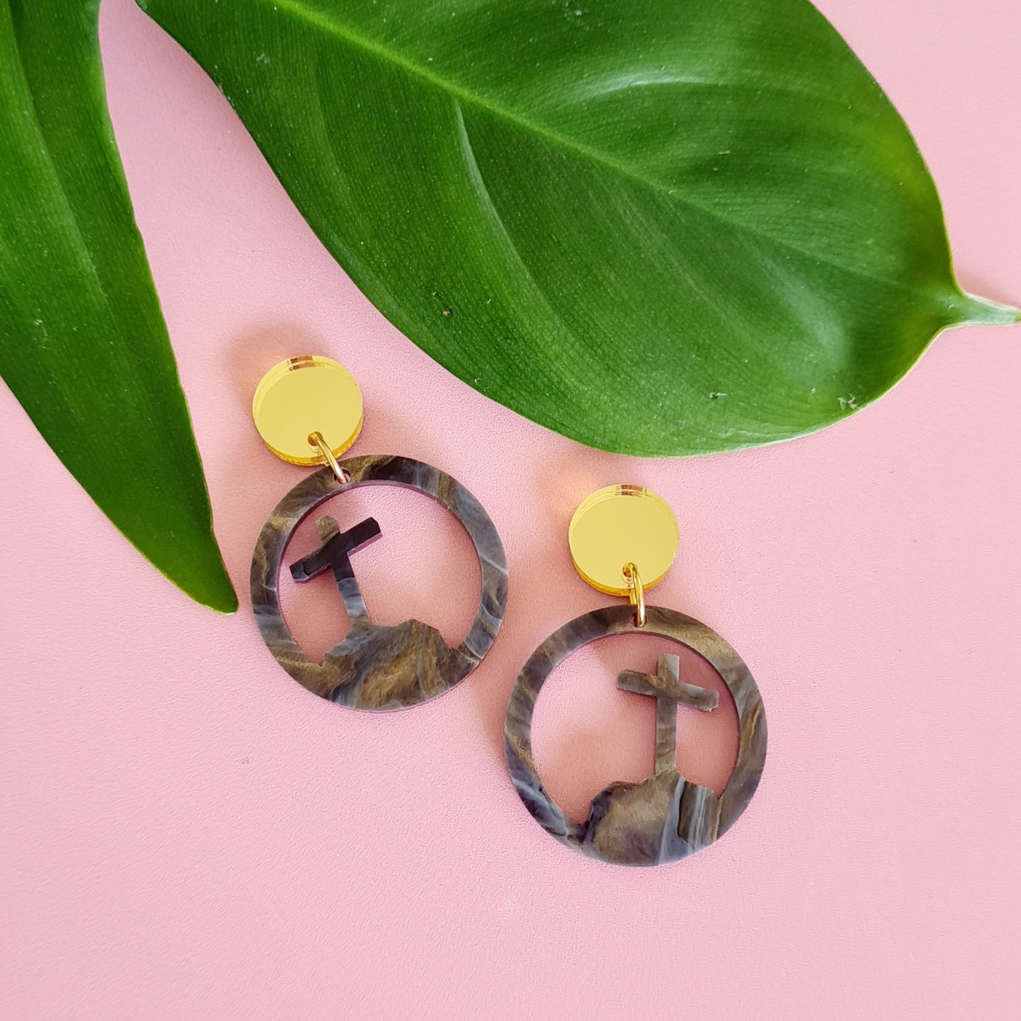 Easter Cross Dangle Earrings