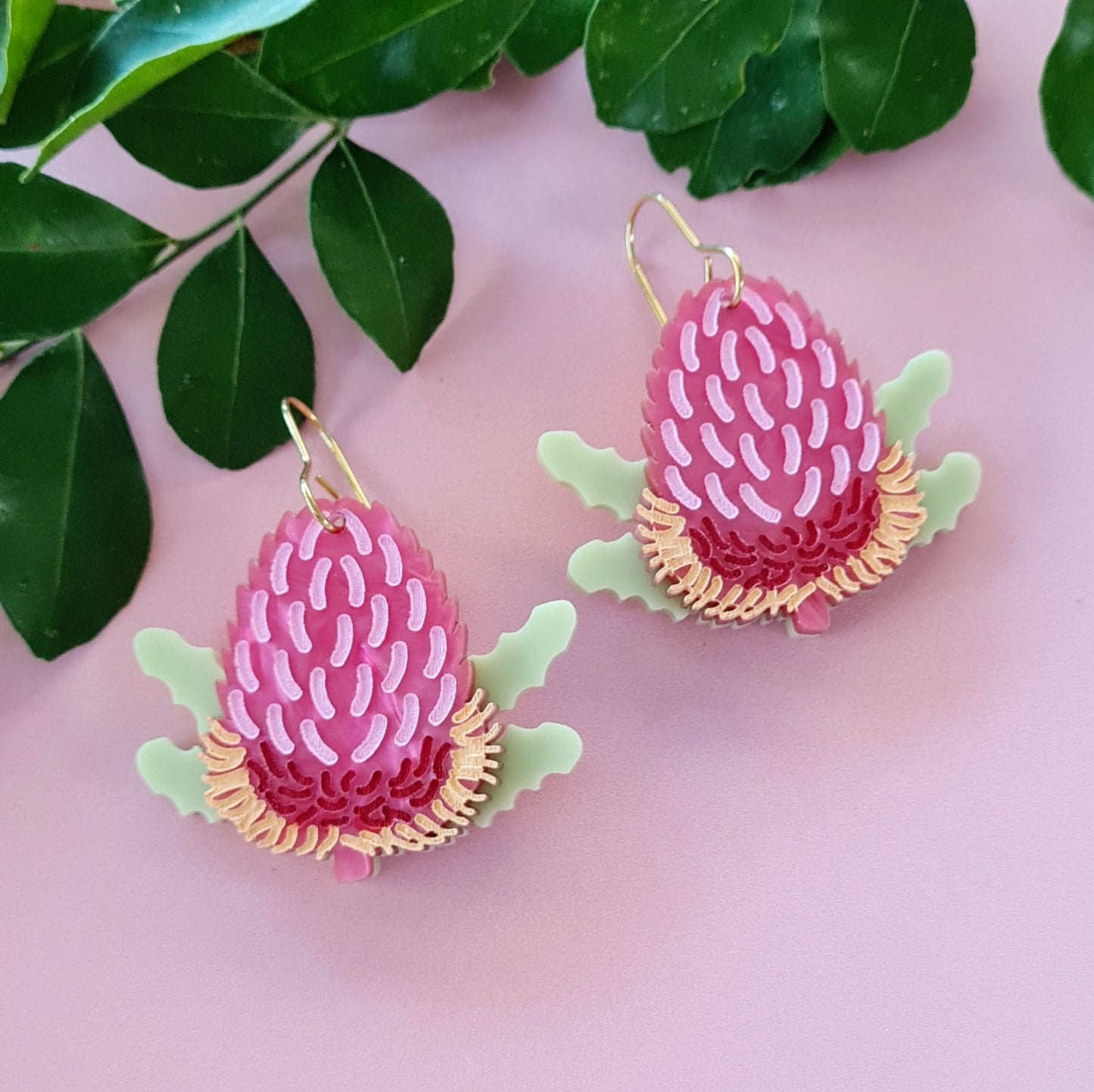 Banksia Flower Dangle Earrings