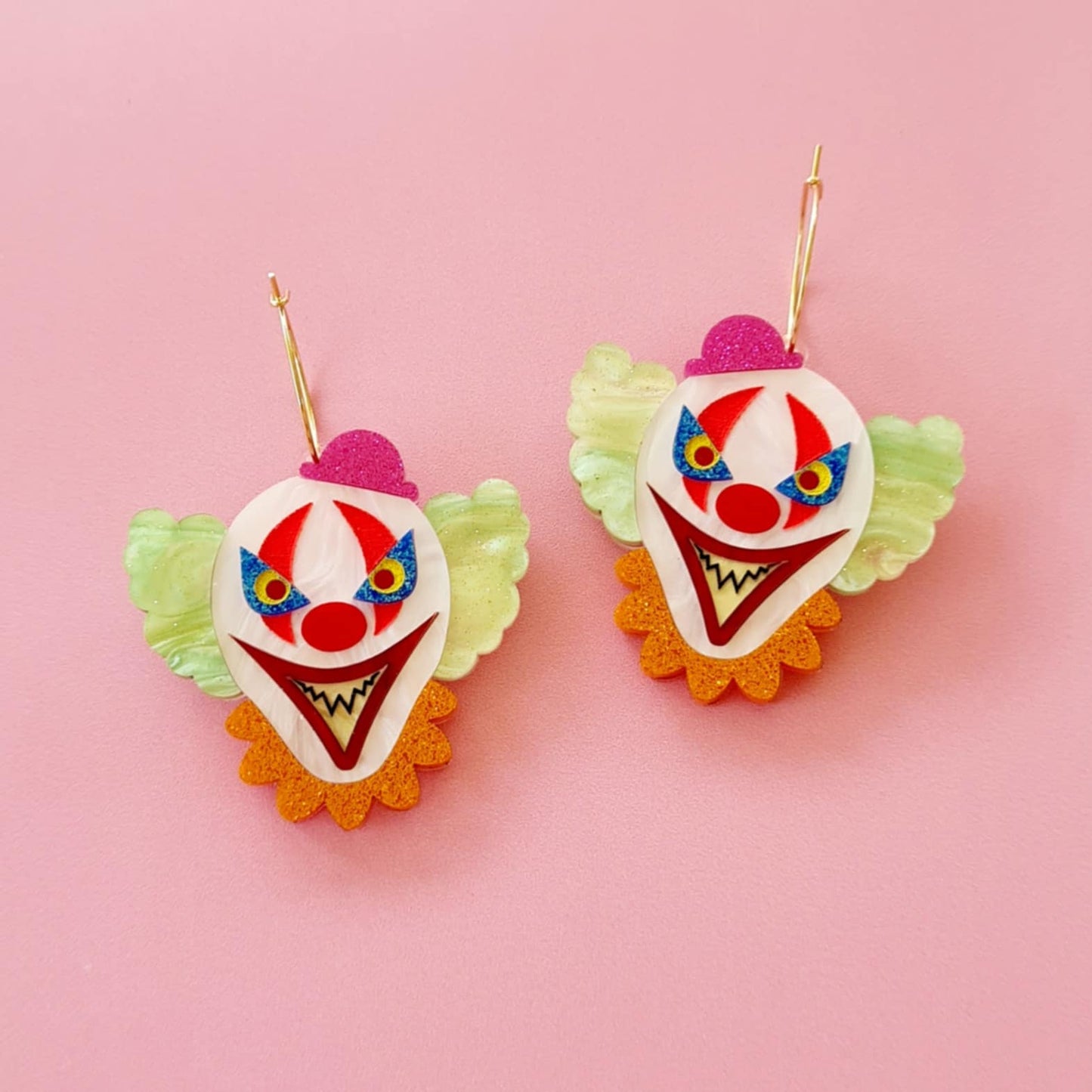 Halloween Scary Clown Dangle Earrings