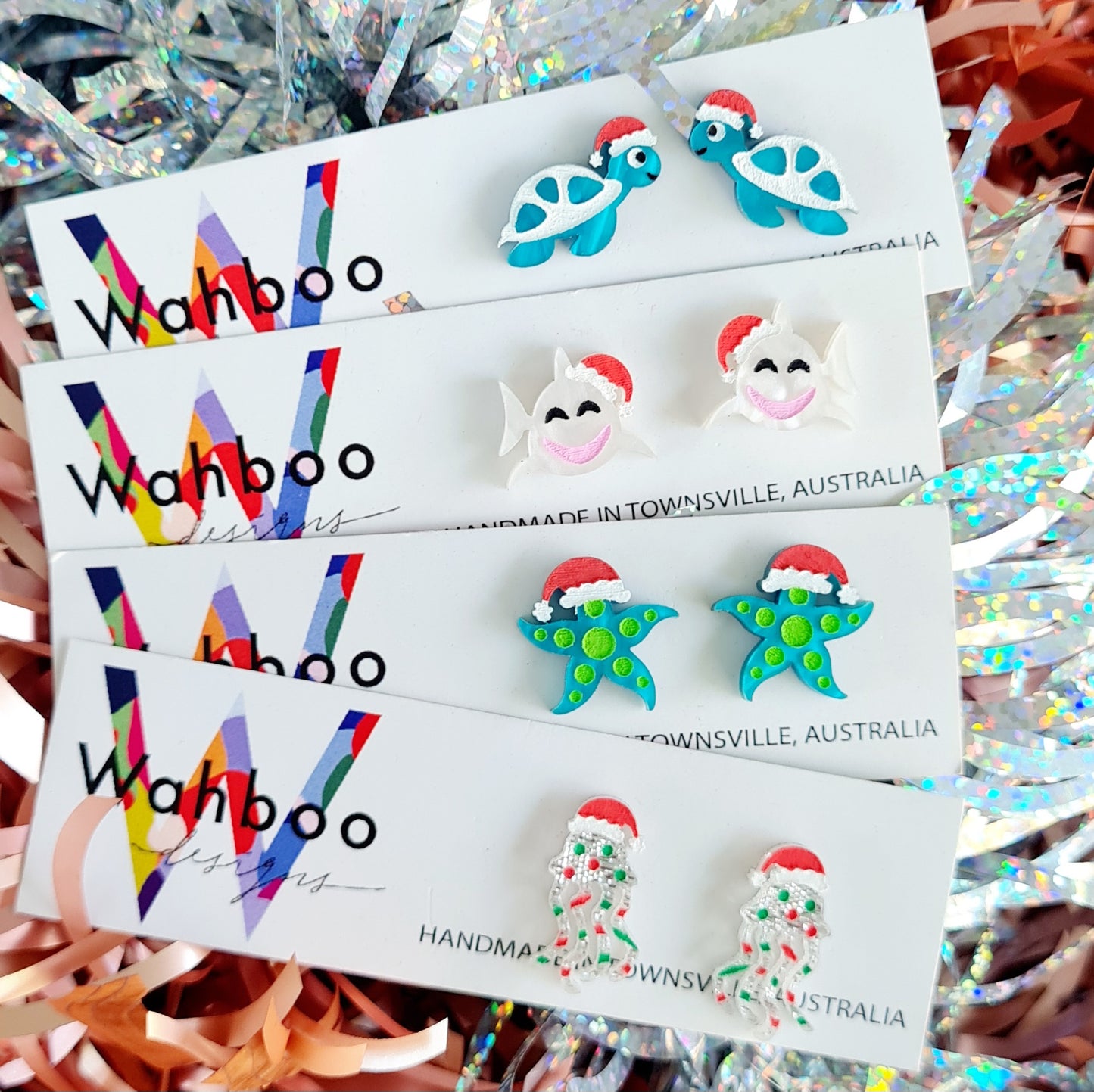 Christmas Turtle Stud Earrings