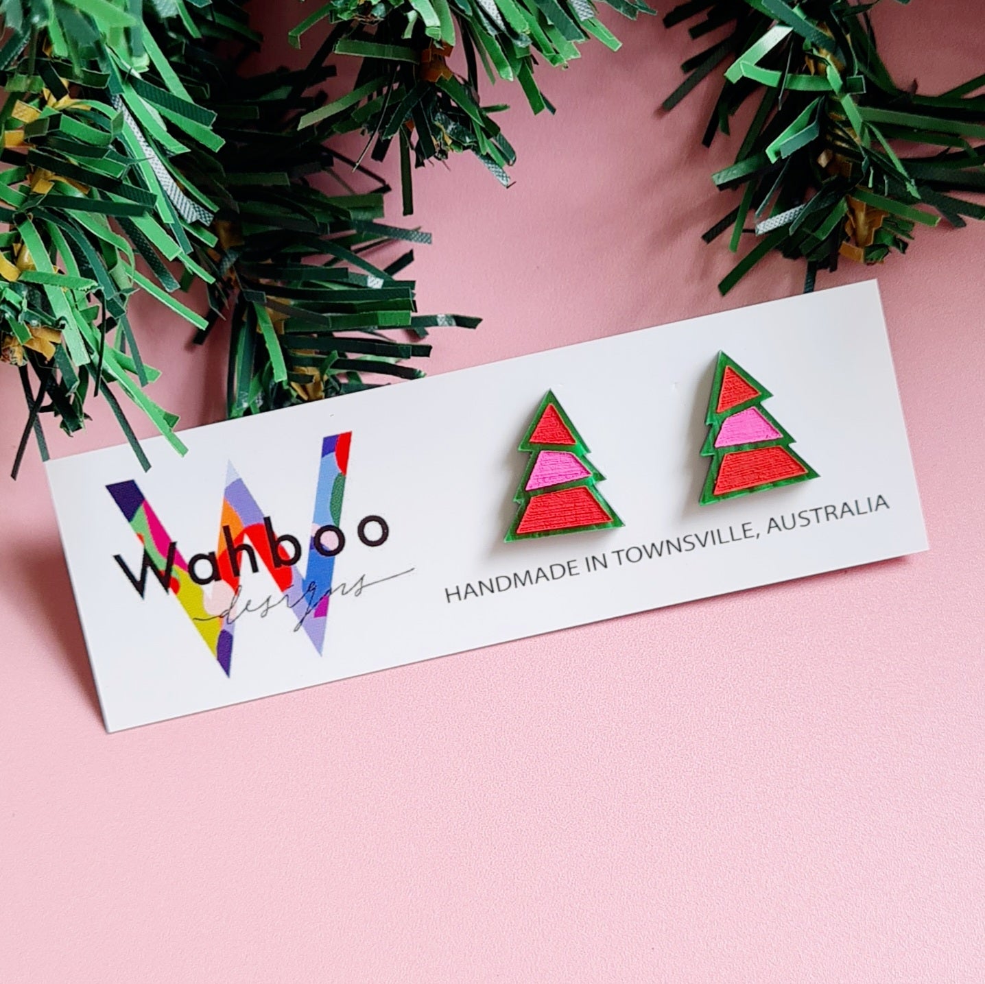 Christmas 3 Part Tree Stud Earrings