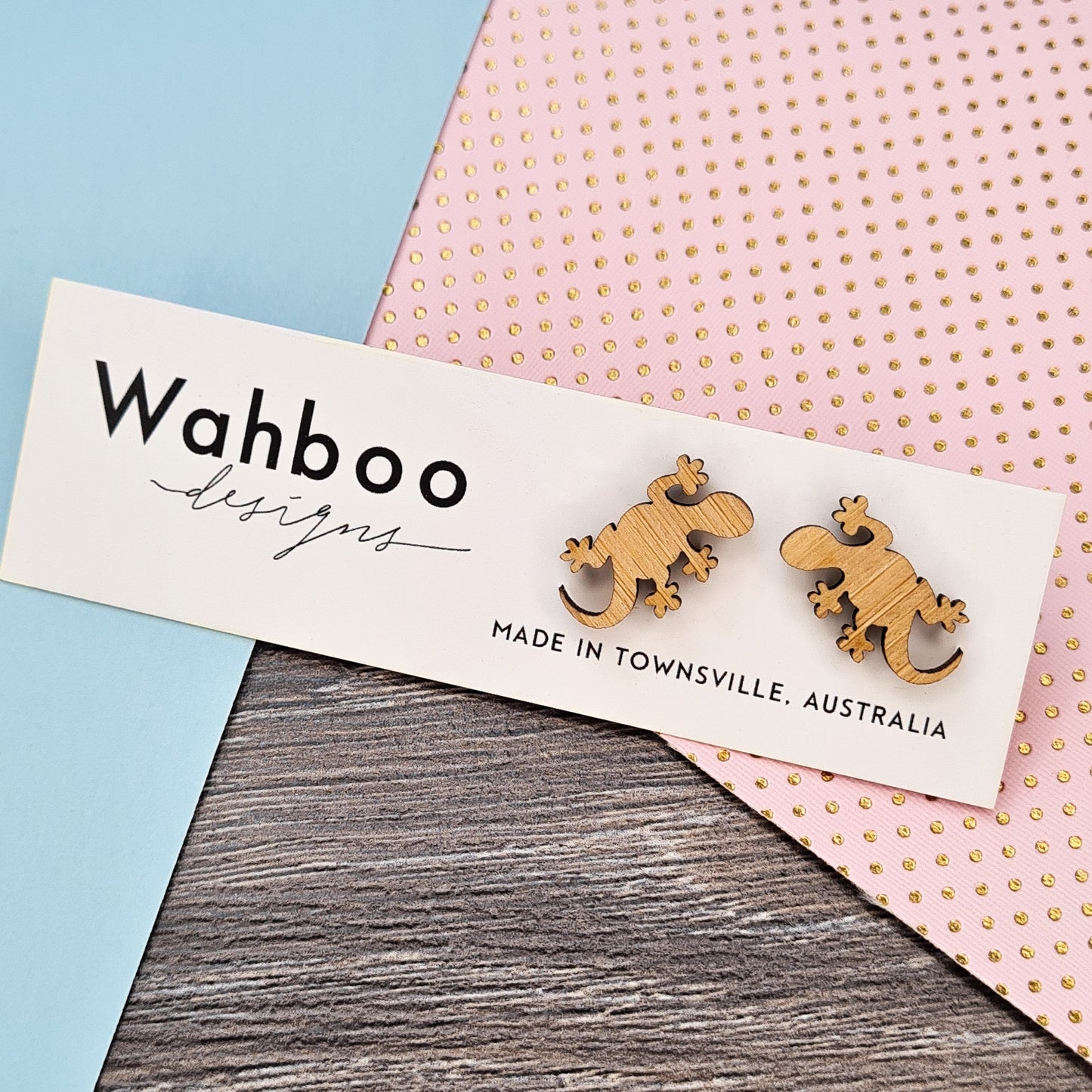 Gecko Goanna Lizard Stud Earrings