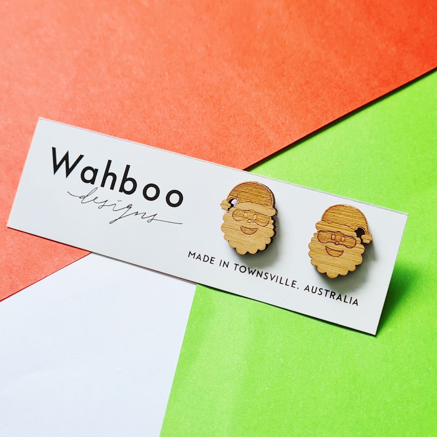 Christmas Santa Face Stud Earrings