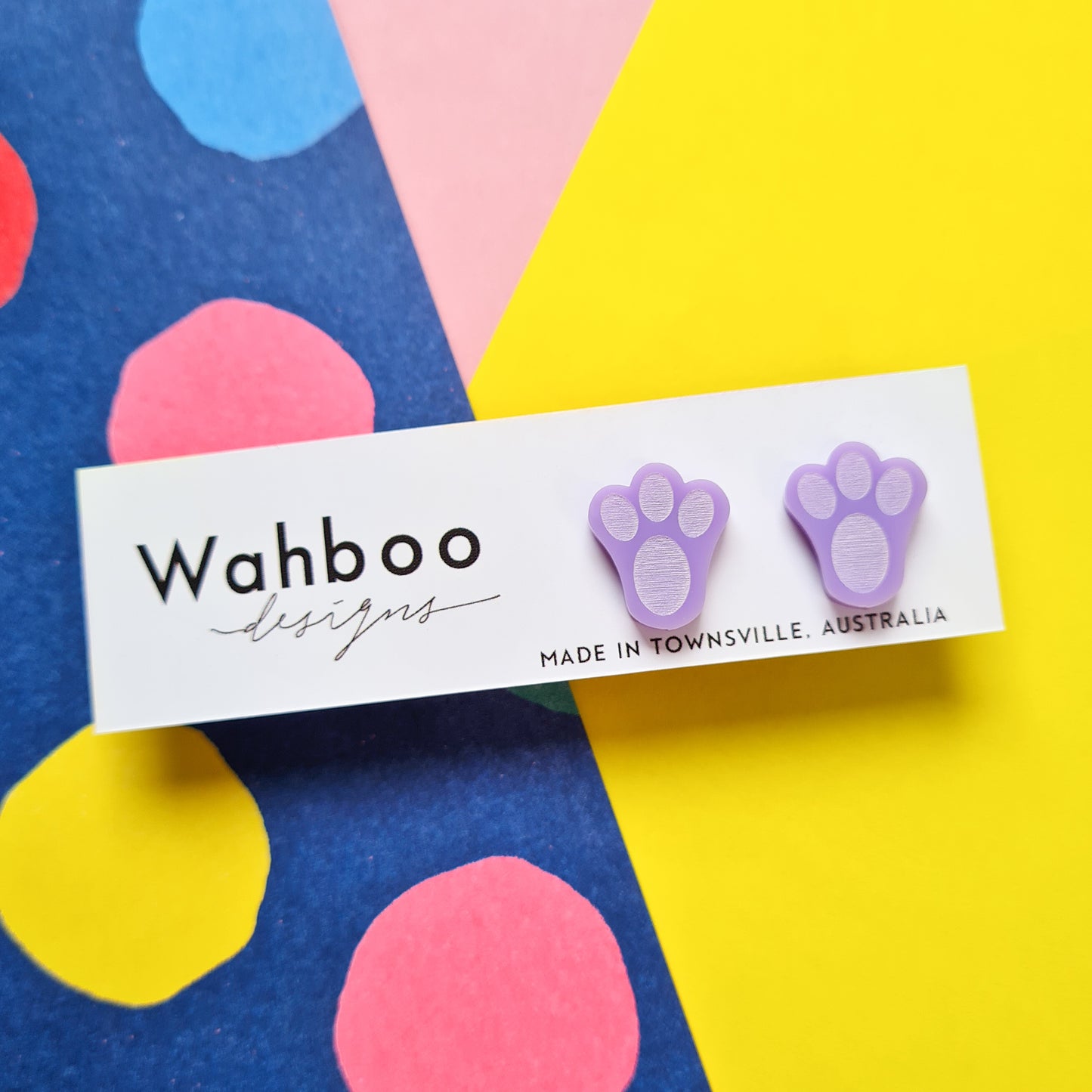 Easter Bunny Paw Print Stud Earrings