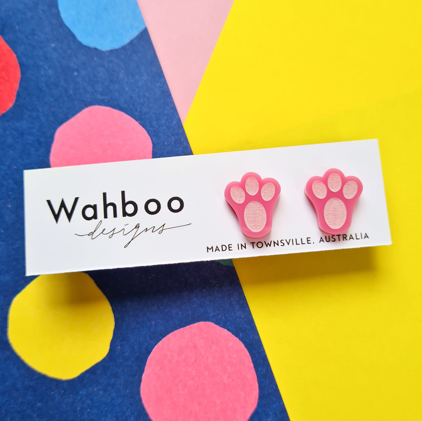 Easter Bunny Paw Print Stud Earrings