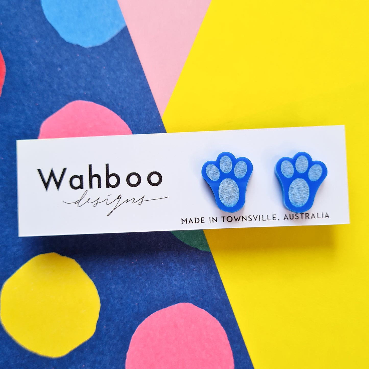 Easter Bunny Paw Print Stud Earrings