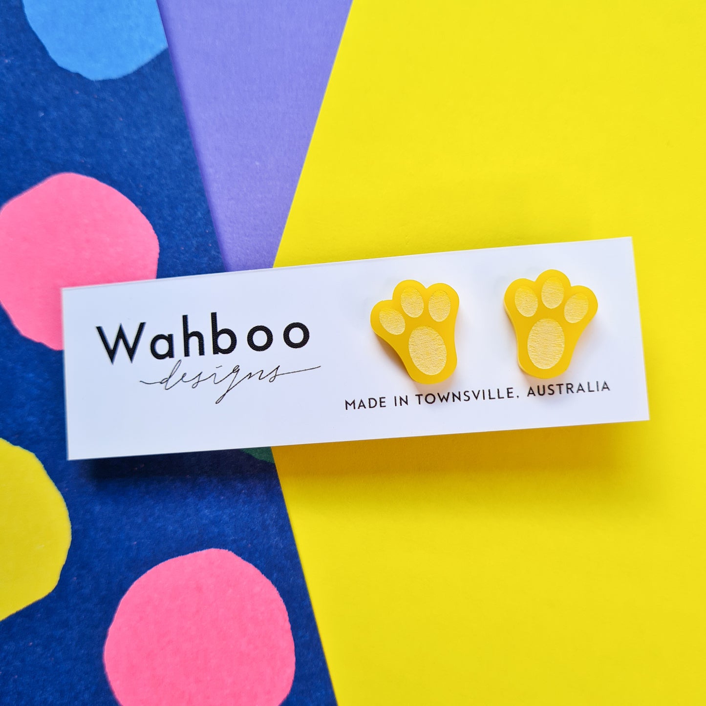 Easter Bunny Paw Print Stud Earrings