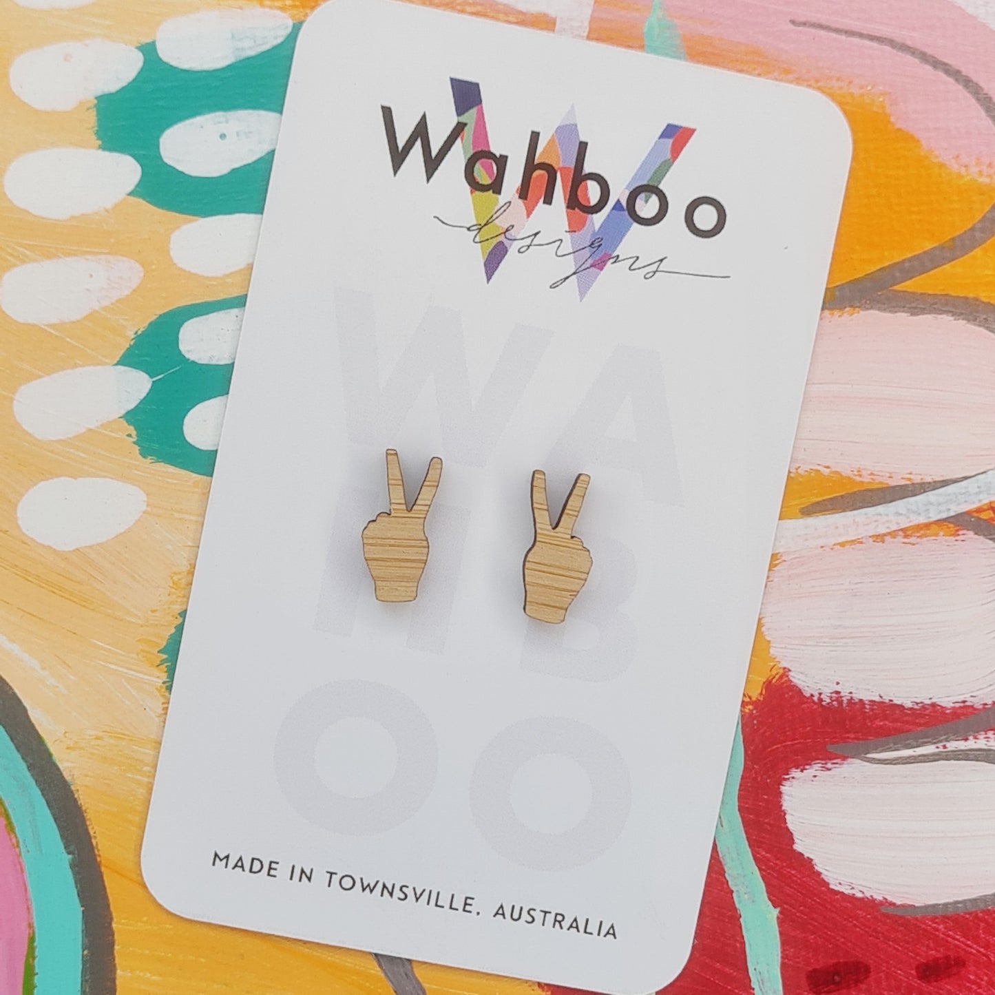 Peace Hands Stud Earrings