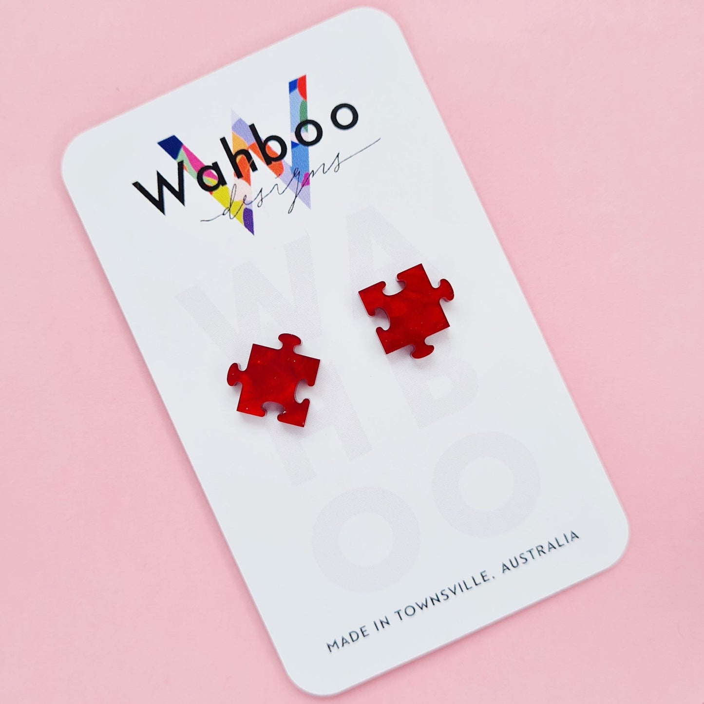 Jigsaw Puzzle Piece Stud Earrings