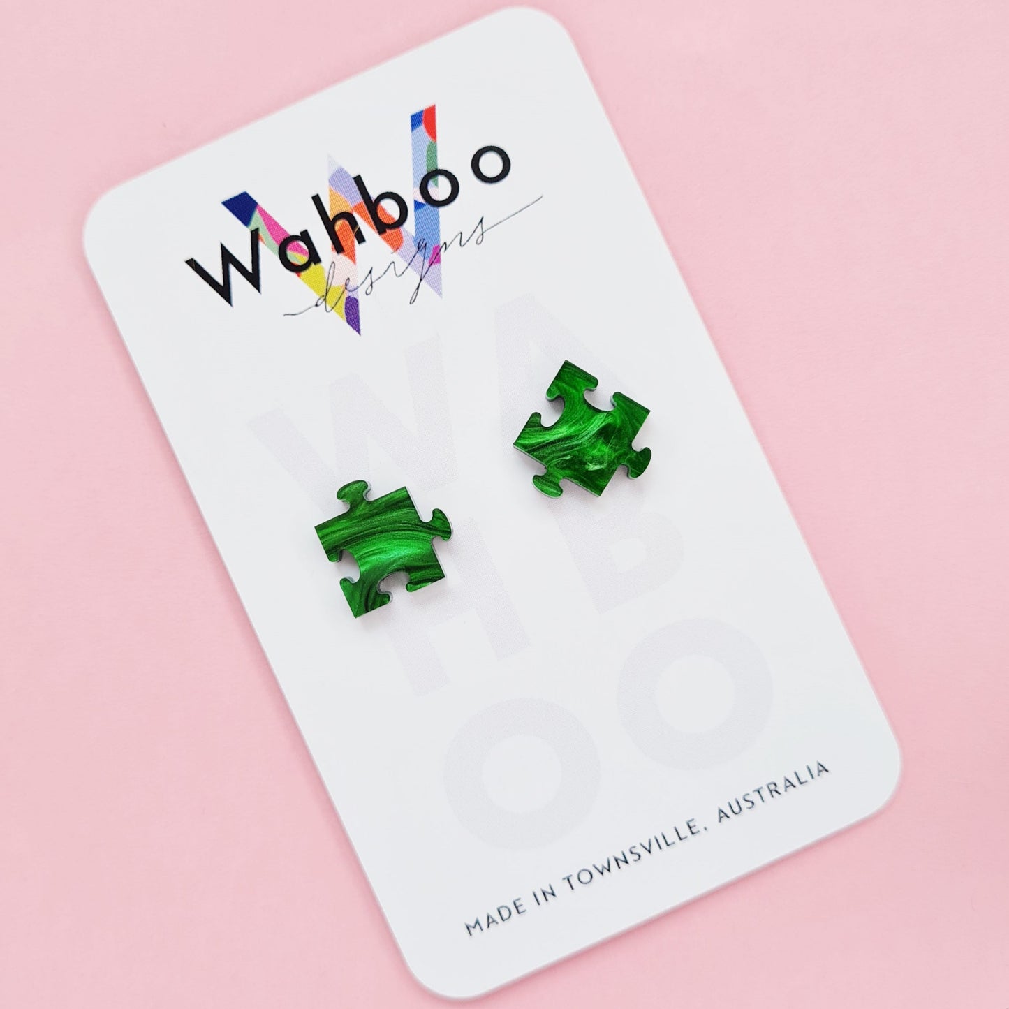 Jigsaw Puzzle Piece Stud Earrings