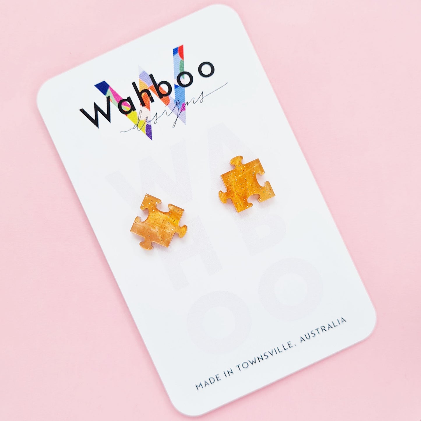 Jigsaw Puzzle Piece Stud Earrings