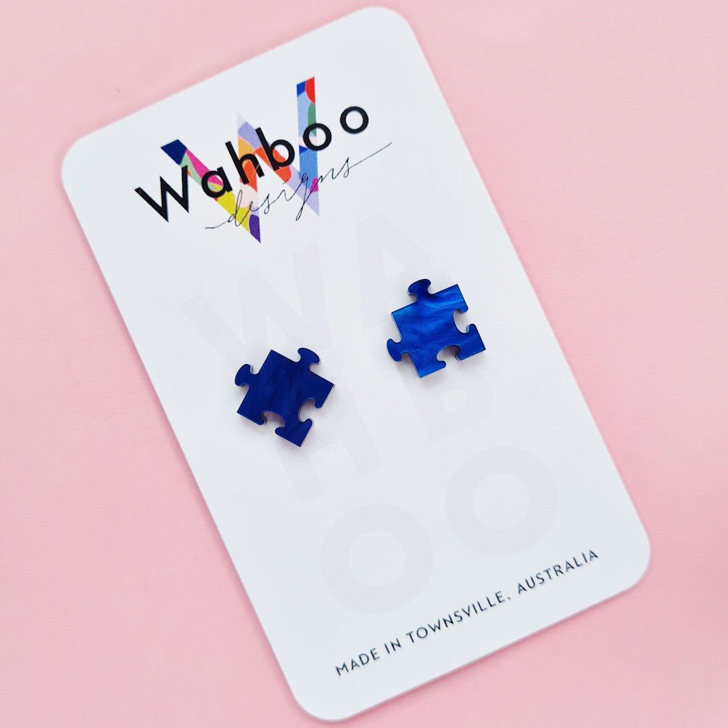 Jigsaw Puzzle Piece Stud Earrings