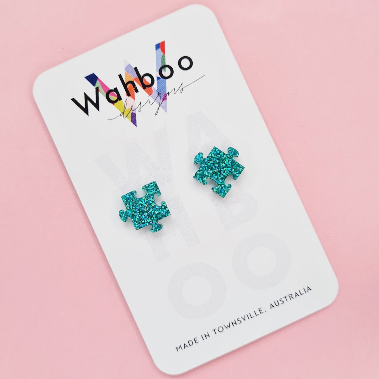 Jigsaw Puzzle Piece Stud Earrings