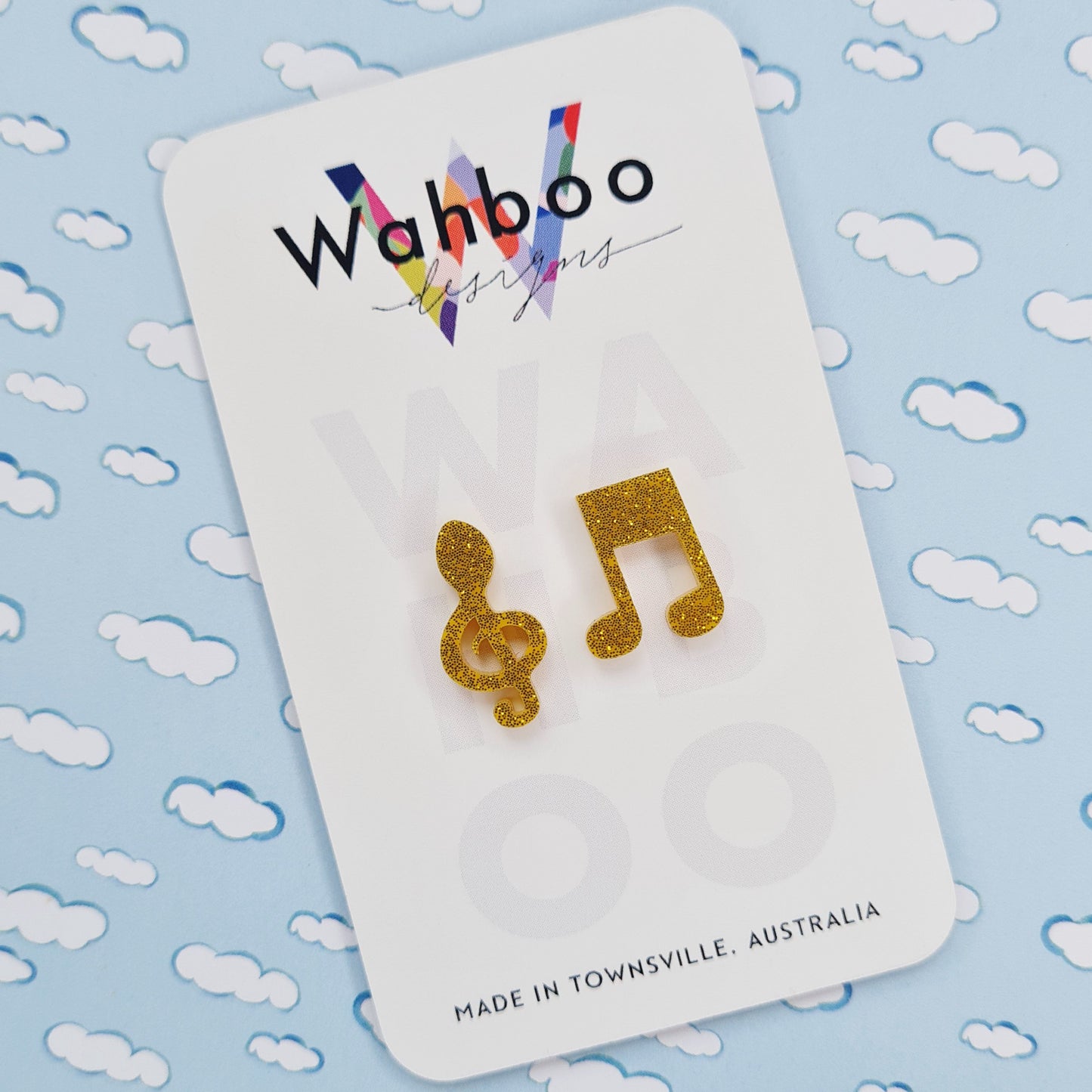 Music Note Stud Earrings