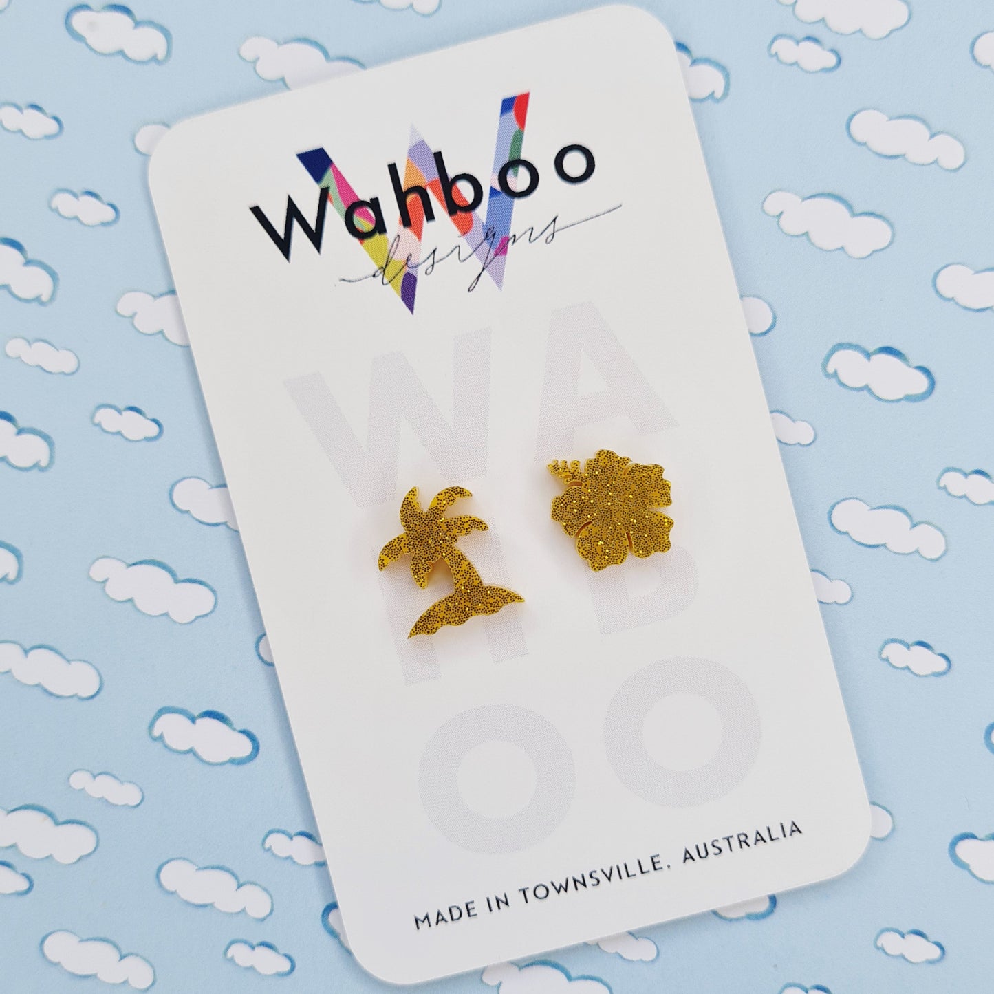 Palm Tree Stud Earrings