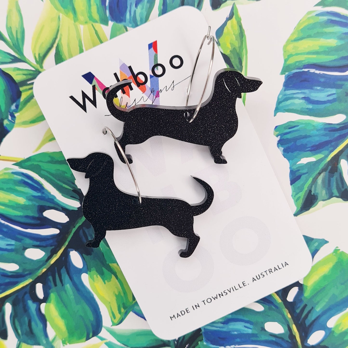 Dachshund Dog Dangle Earrings