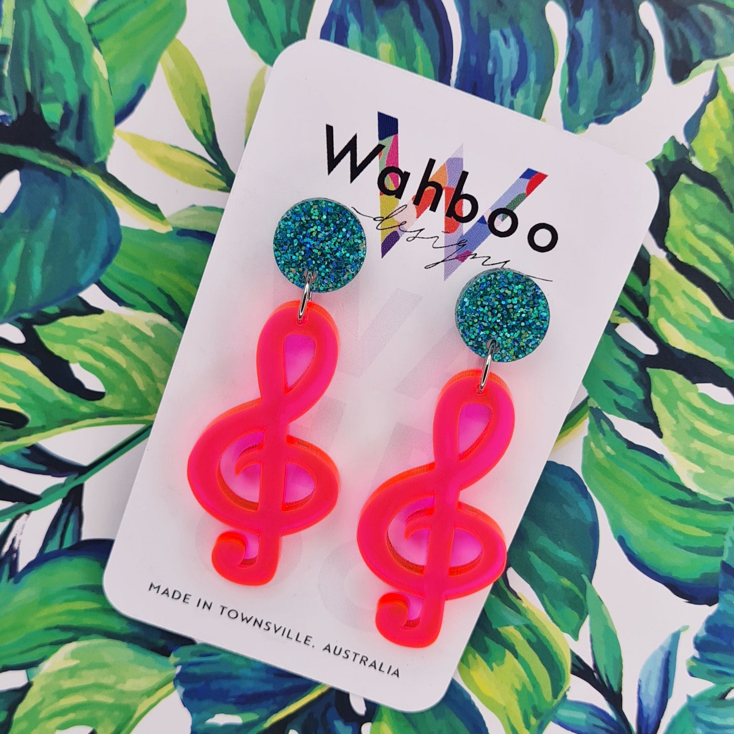 Treble Clef Dangle Earrings