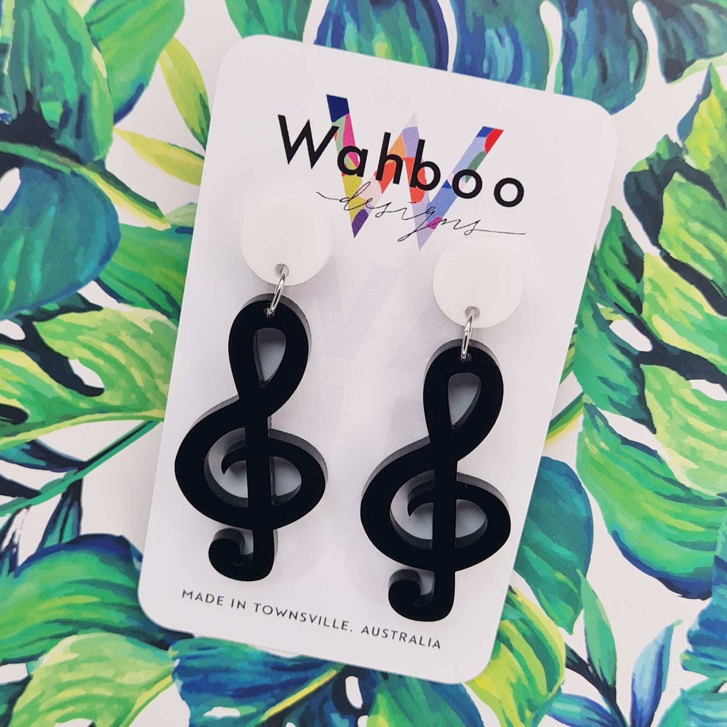 Treble Clef Dangle Earrings