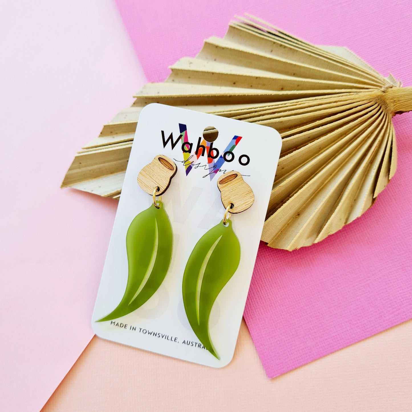 Gumnut & Eucalyptus Leaf Dangle Earrings