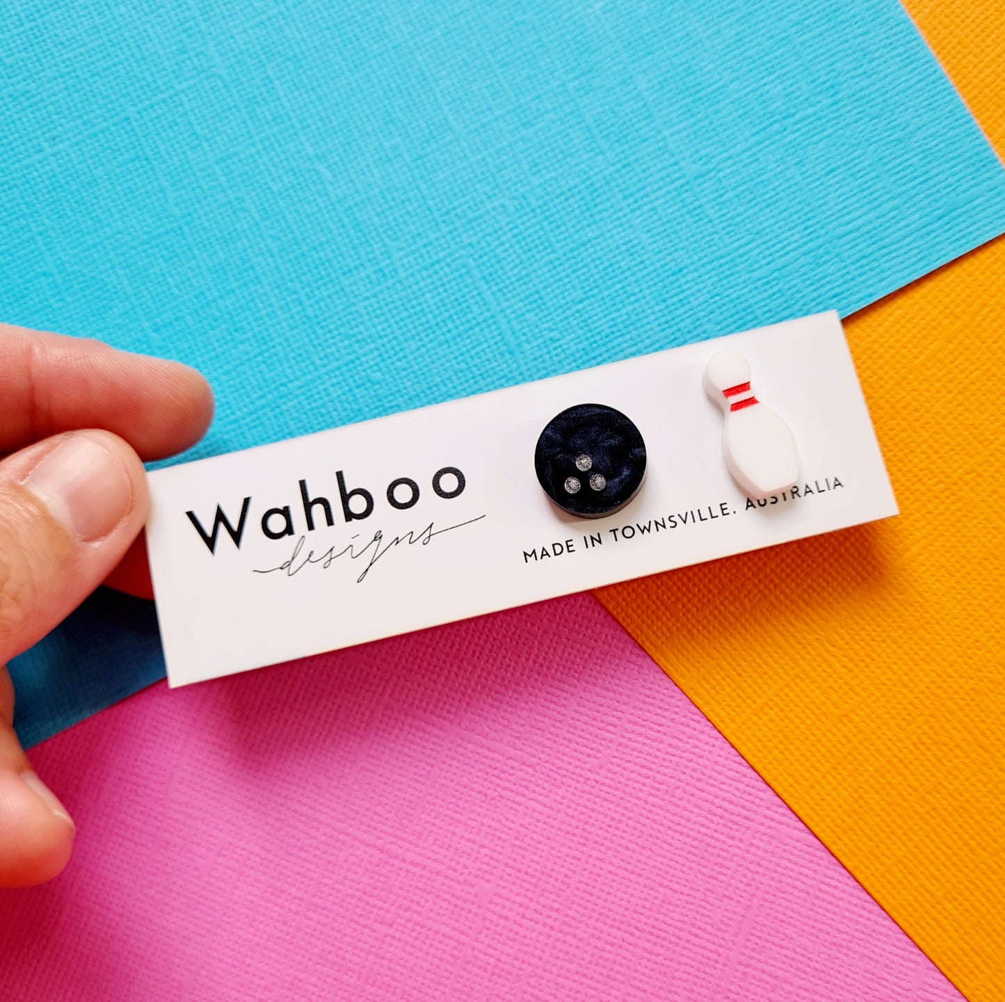 Ten Pin Bowling Dangle Earrings