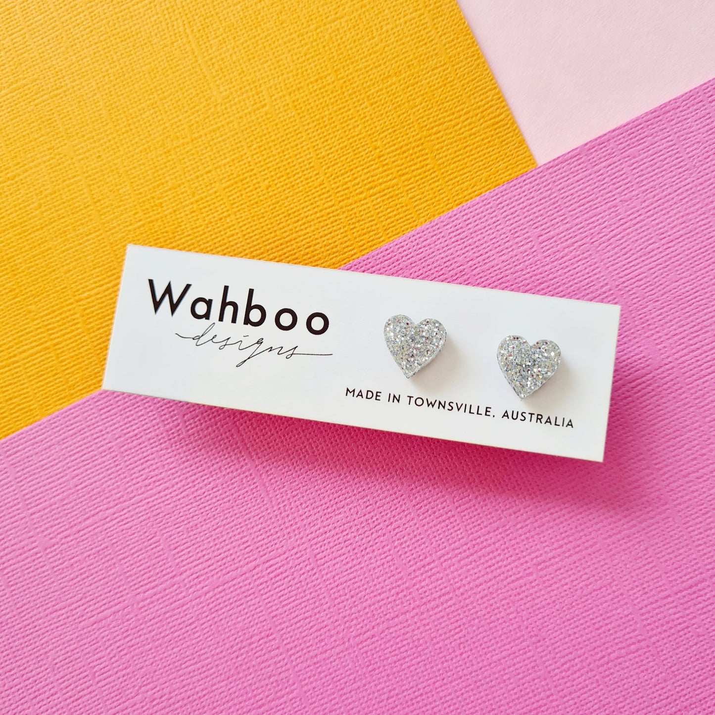 Silver Glitter Collection Stud Earrings