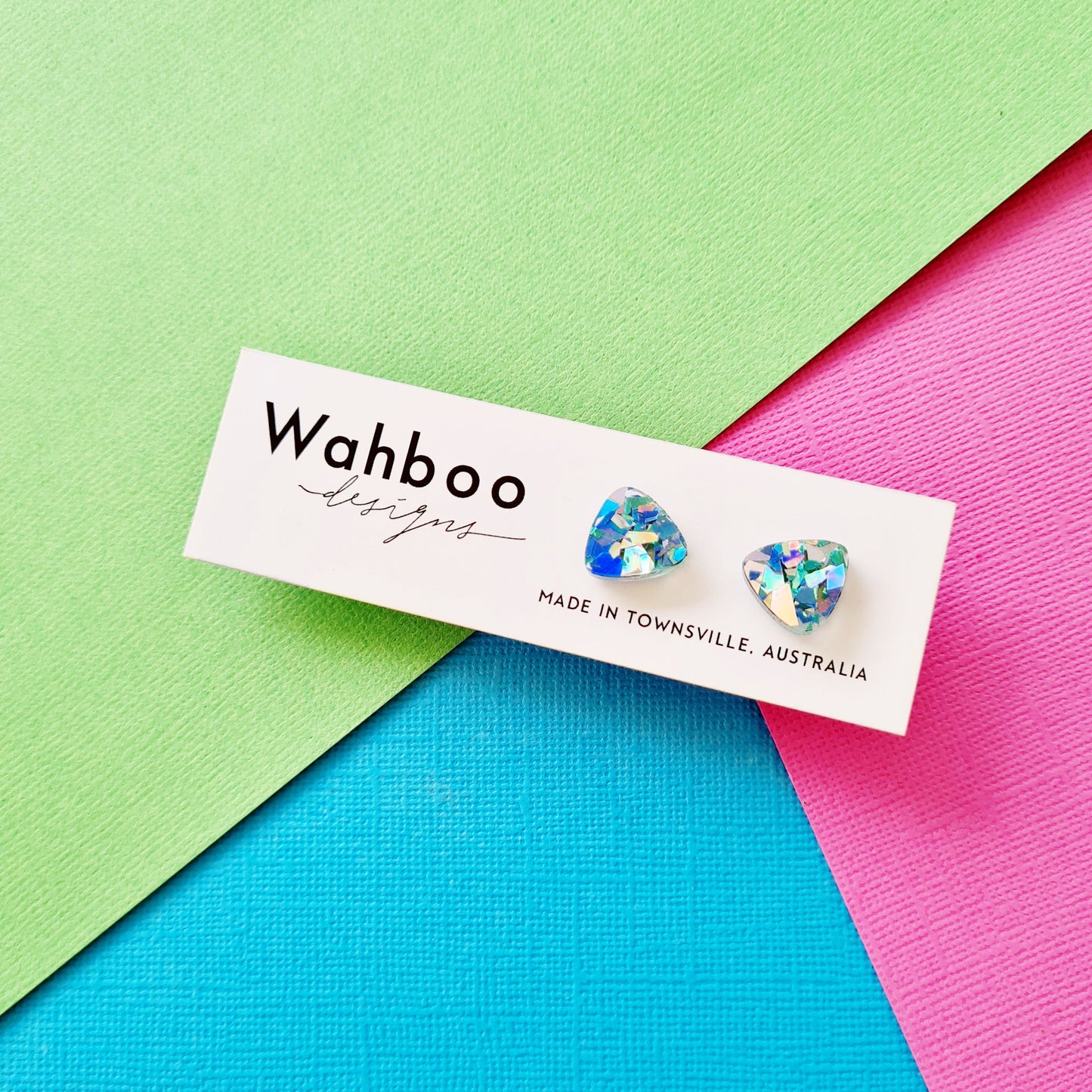 Blue & Silver Confetti Collection Stud Earrings