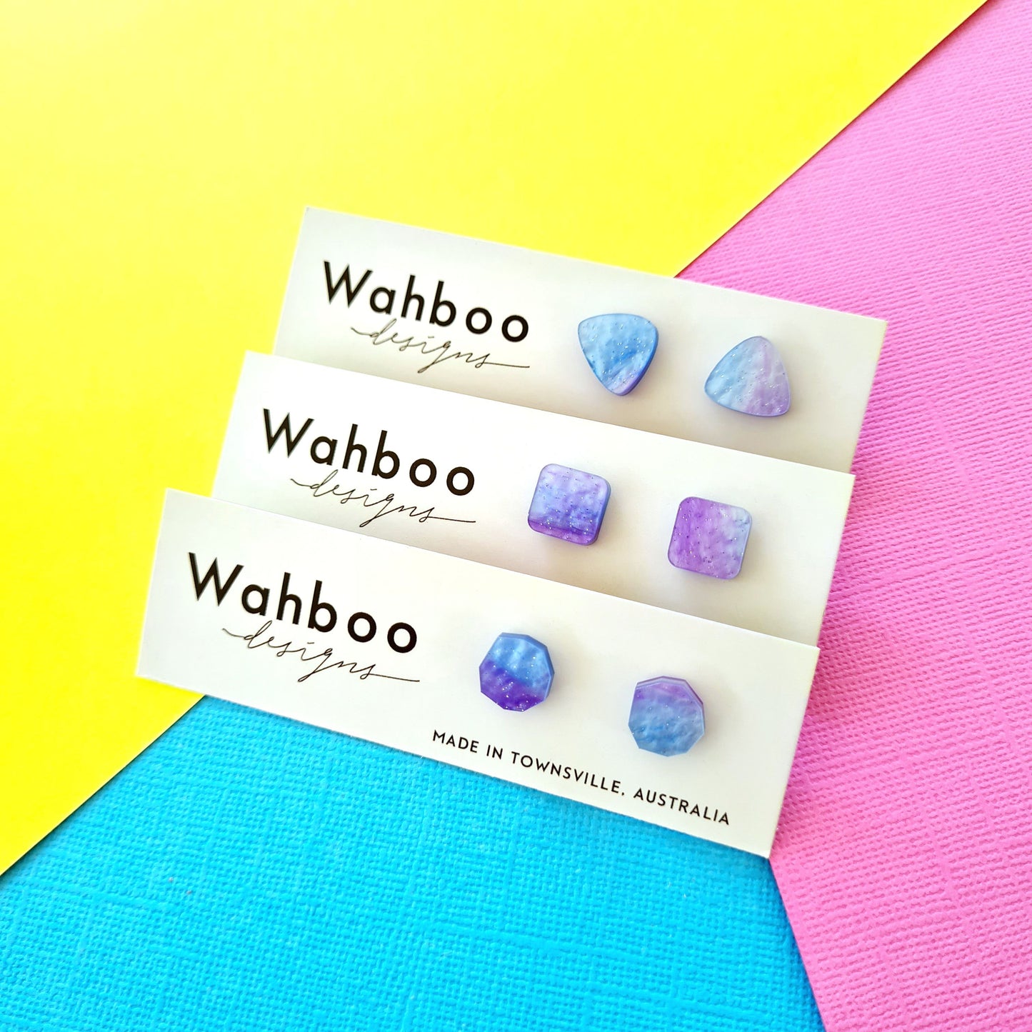 Galactic Blue & Purple Collection Stud Earrings