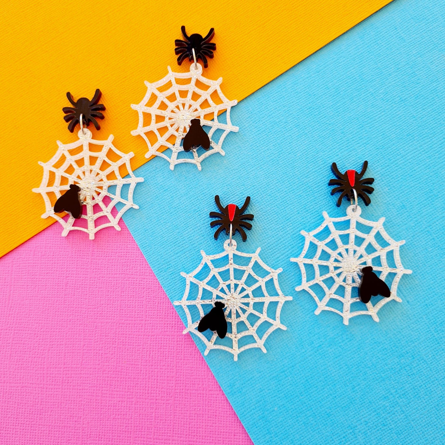 Spider Web Dinner Dangle Earrings