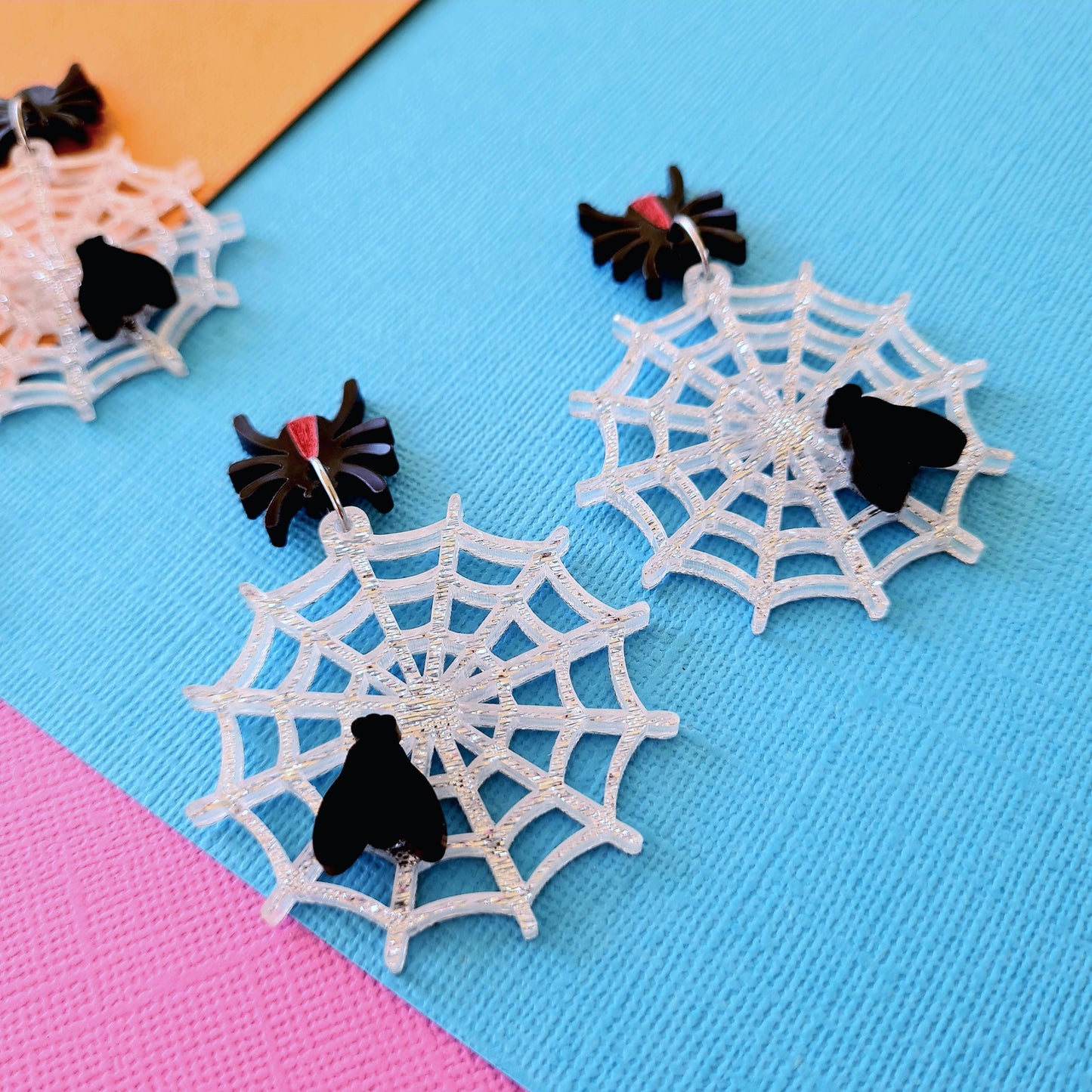 Spider Web Dinner Dangle Earrings