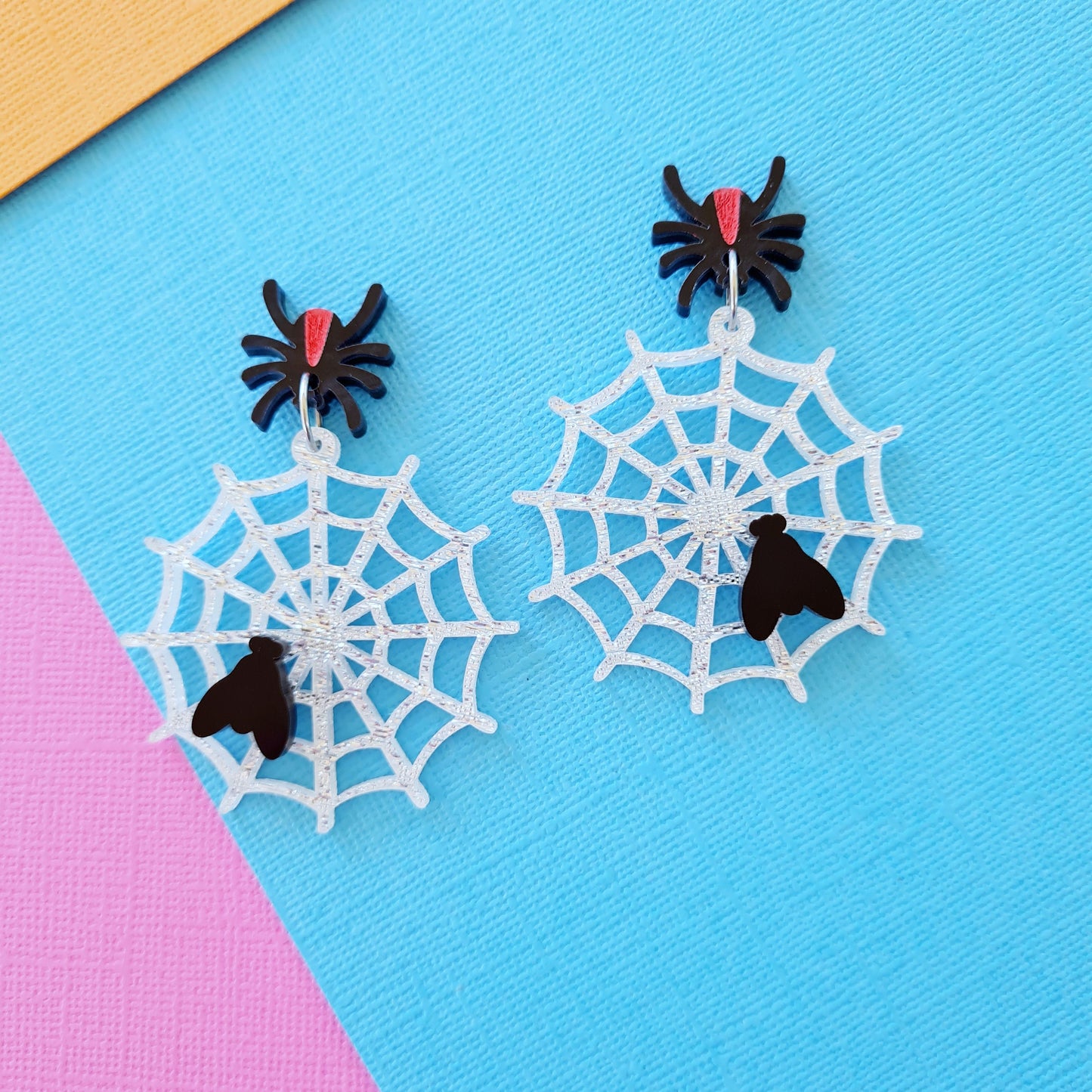 Spider Web Dinner Dangle Earrings