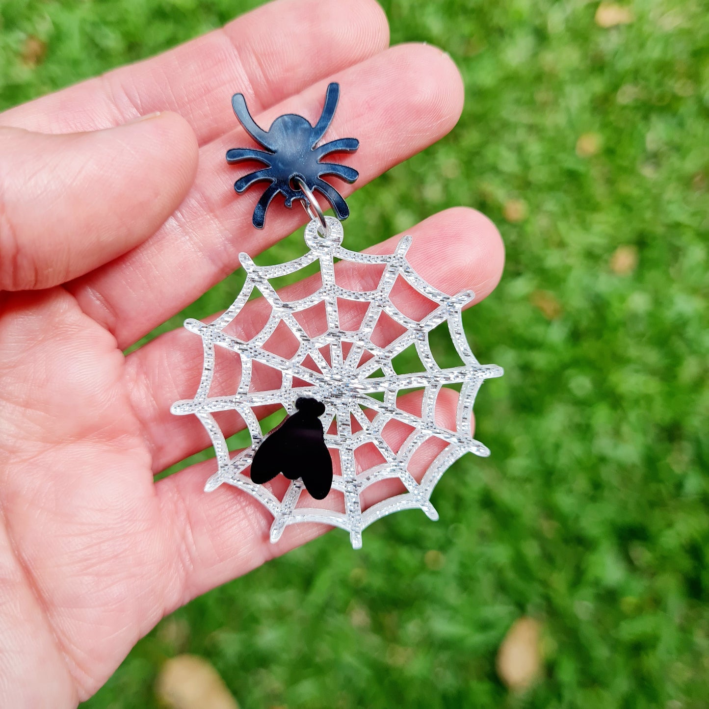 Spider Web Dinner Dangle Earrings