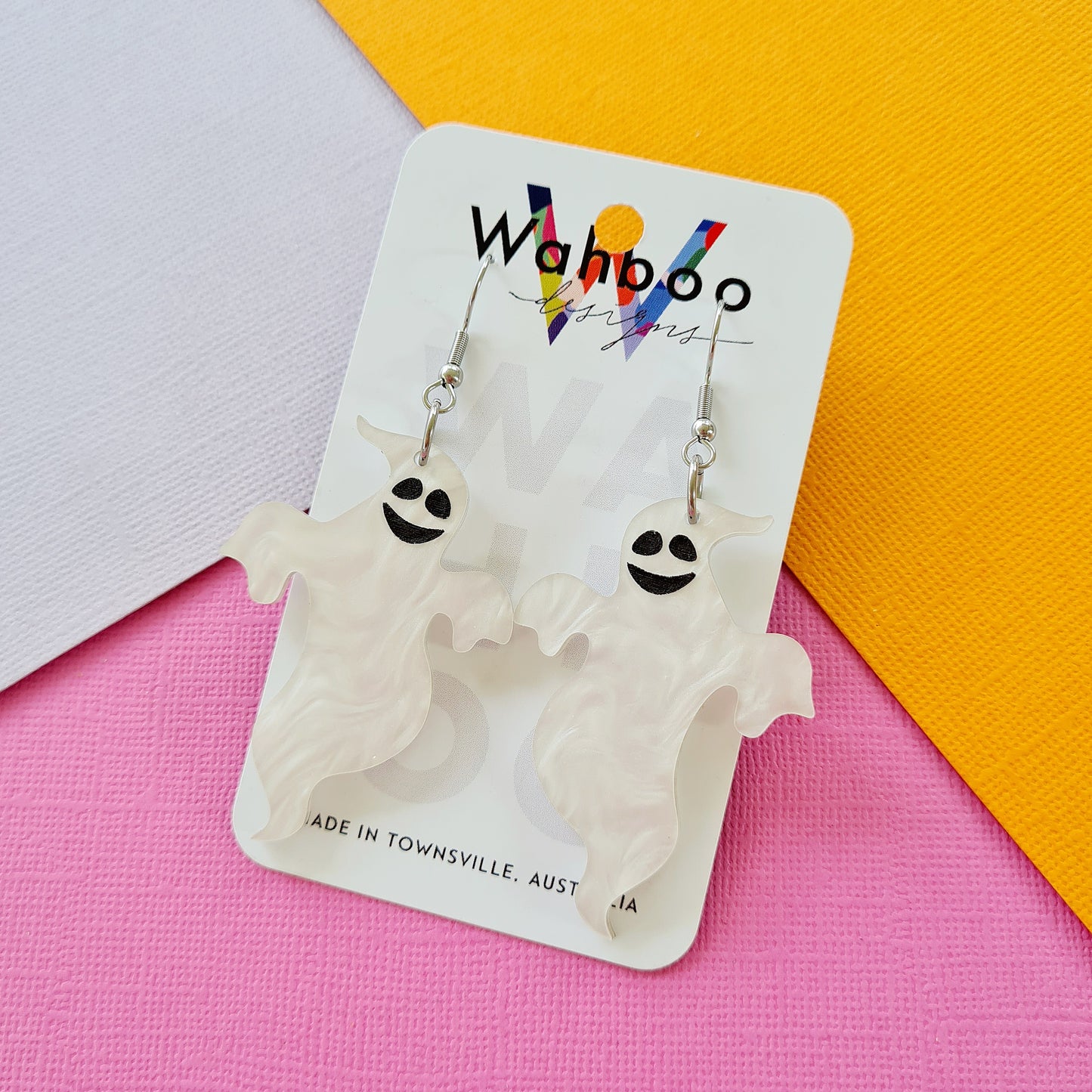 Halloween Smiley Ghost Dangle Earrings