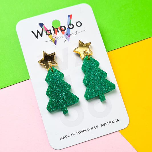 Christmas Tree Dangle Earrings