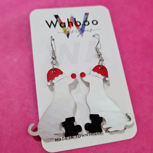Christmas Labrador Dog Dangle Earrings