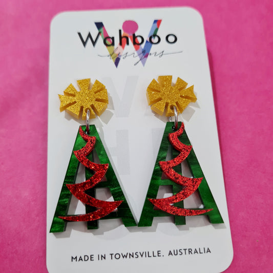 Christmas Country Windmill Dangle Earrings