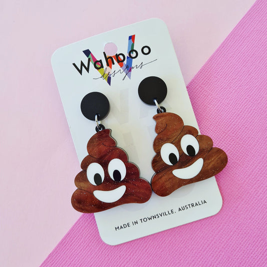 Emoji Poo Dangle Earrings