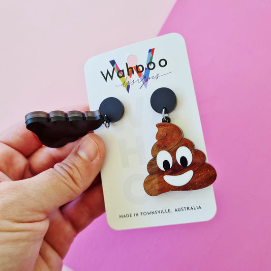 Emoji Poo Dangle Earrings