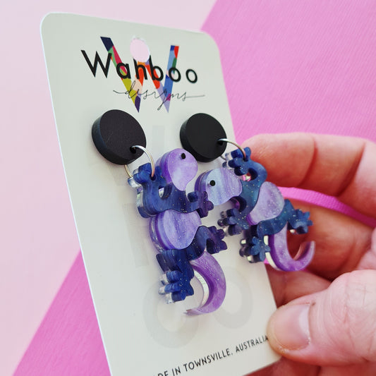 Gecko Goanna Lizard Dangle Earrings