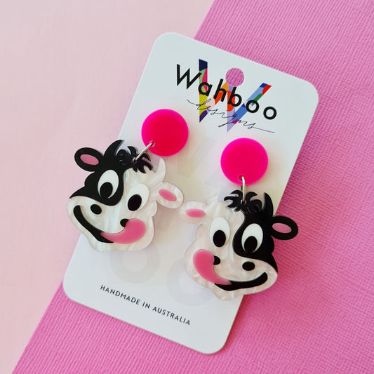 Happy Cow Dangle Earrings