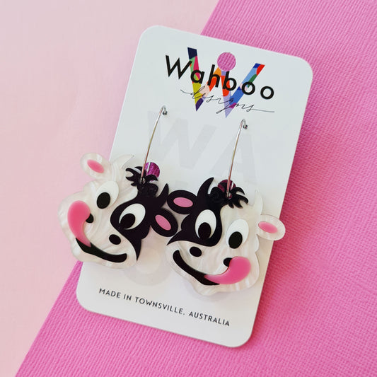 Happy Cow Dangle Earrings