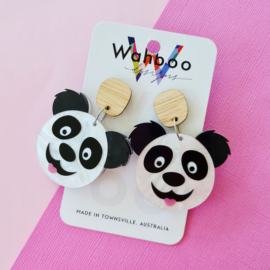 Panda Dangle Earrings