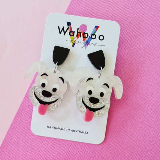 Happy Dog Dangle Earrings