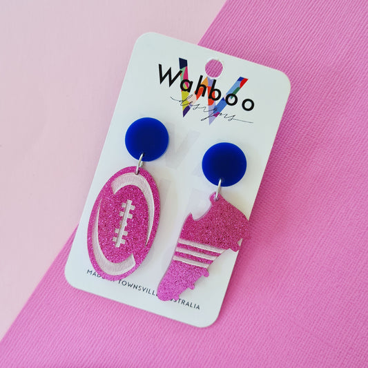 Rugby League Football Dangle Earrings