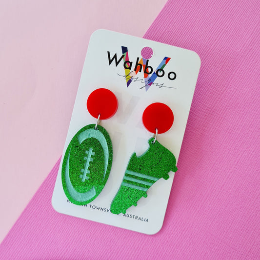 Rugby League Football Dangle Earrings